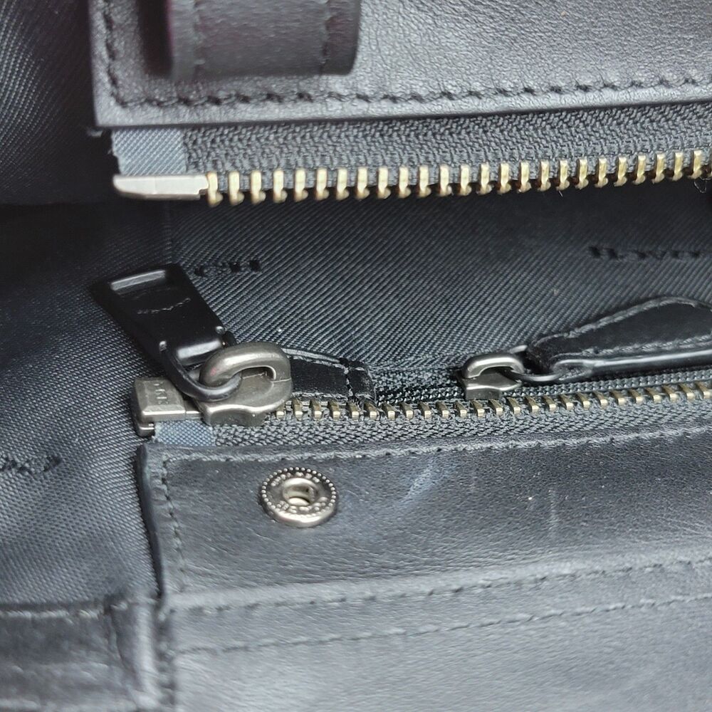 Coach Swagger Carryall Black Pebbled Leather Satchel Crossbody Bag Purse - Picture 12 of 15